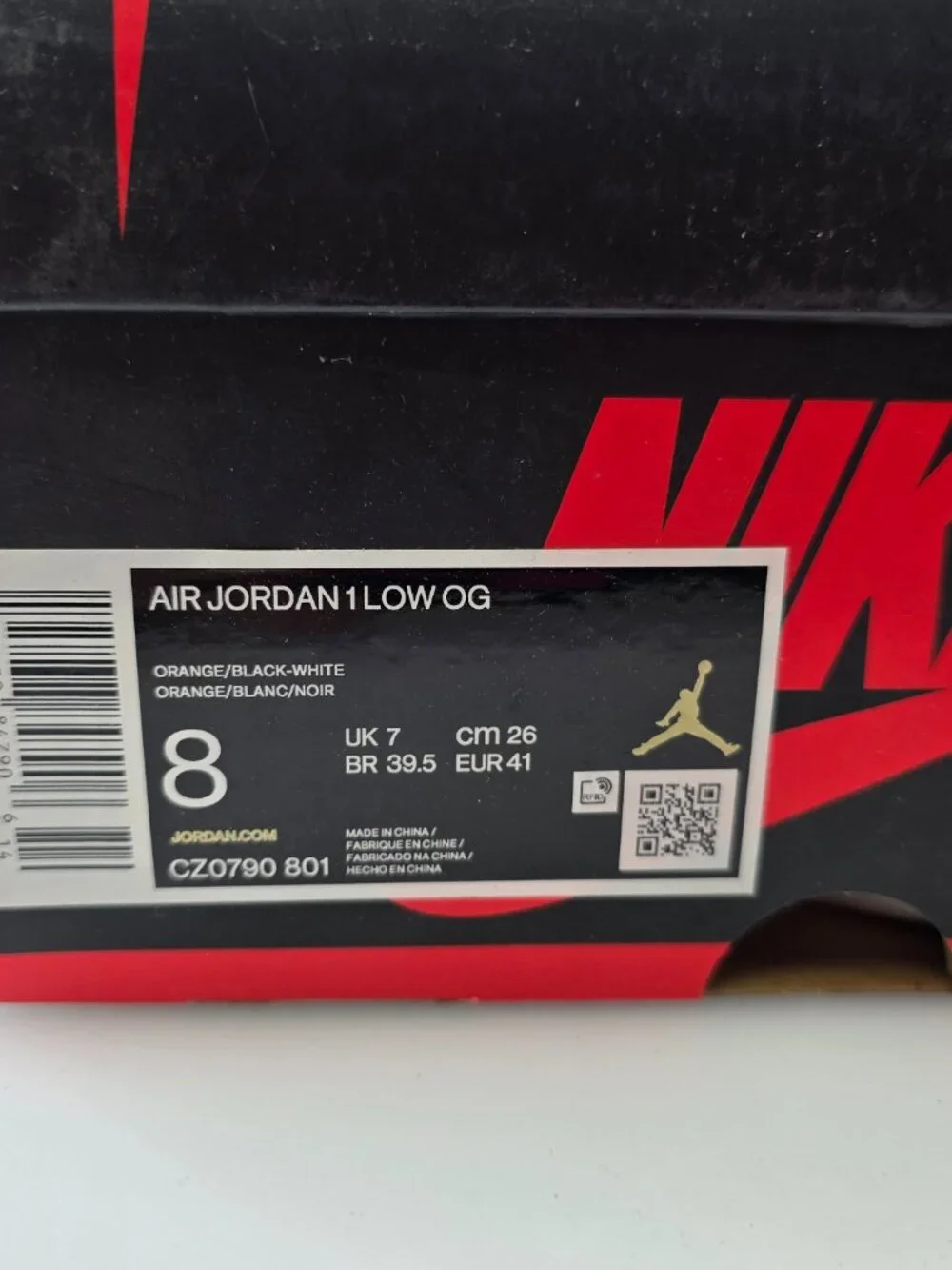 AIR JORDAN 1 LOW OG CZ0790-801 SIZE 8